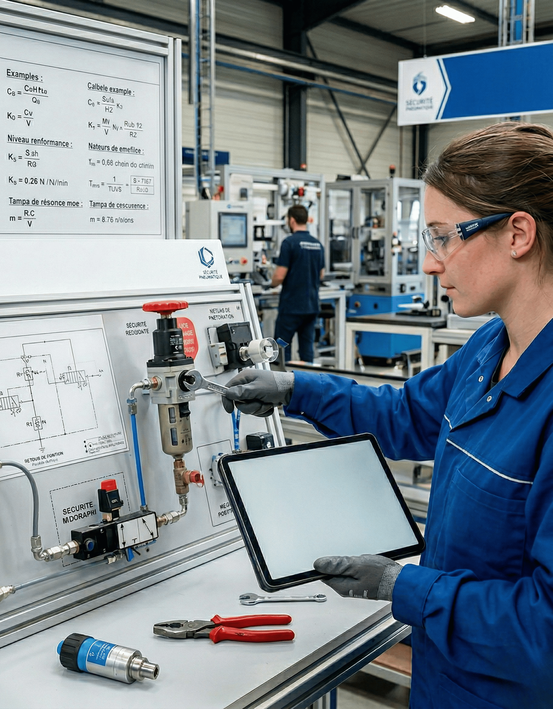 Dimensionnement des éléments pneumatiques de sécurité robotique industrielle